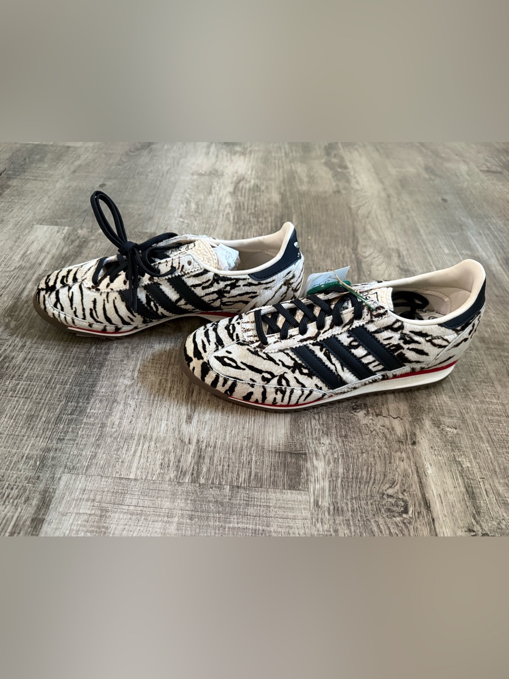 NWT Adidas SL 72 zebra print wonder white/black/scarlet 6.5 - Picture 5 of 8